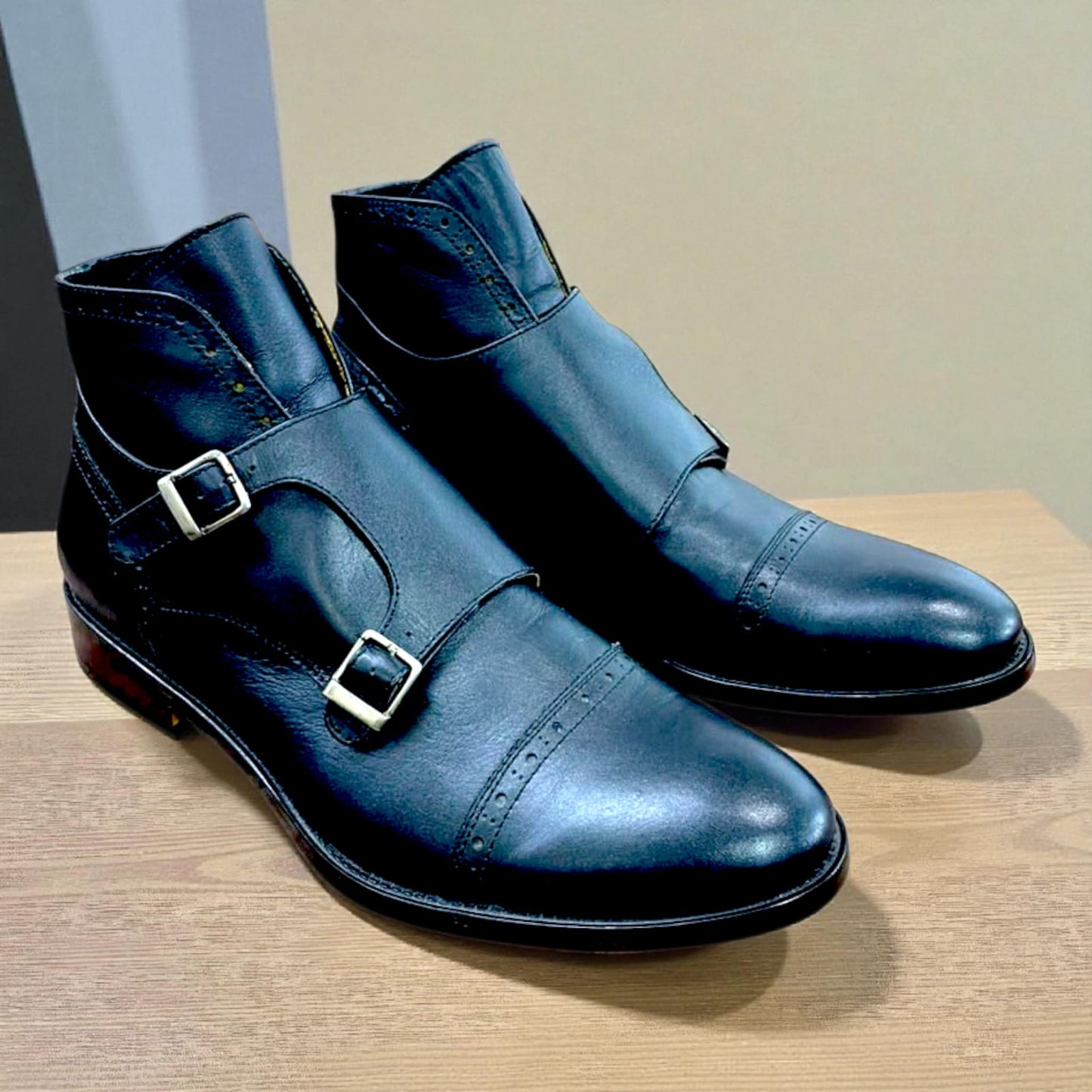 BOTÍN DOUBLE MONSKTRAP COLOR NEGRO TALLA 42