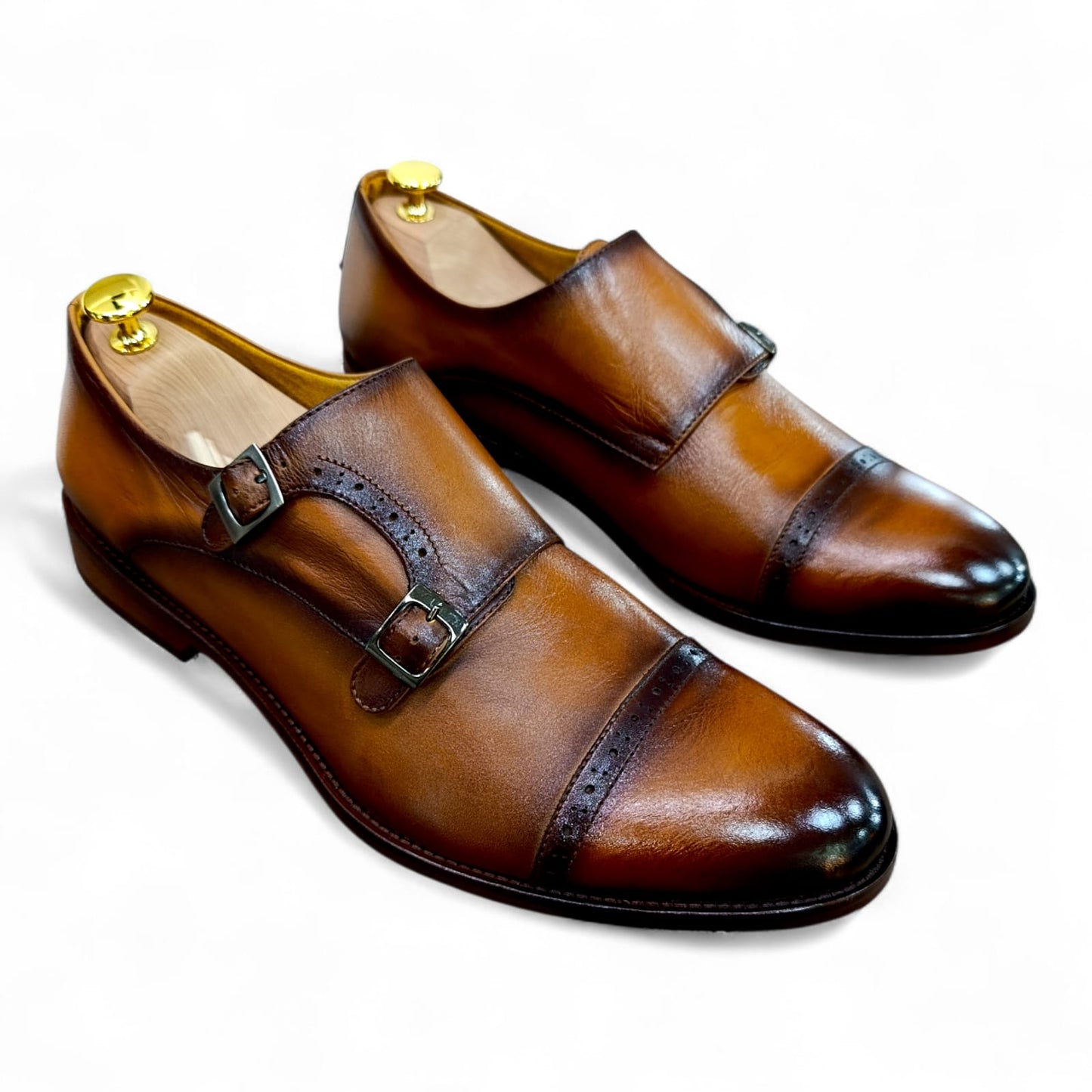 DOBLE MONKSTRAP BROGUE MIEL
