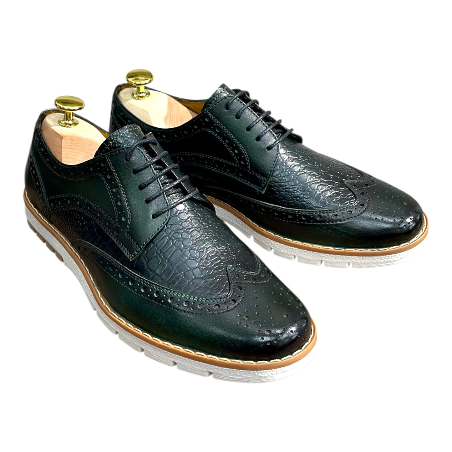 DERBY VERDE CROCO TROQUELADO