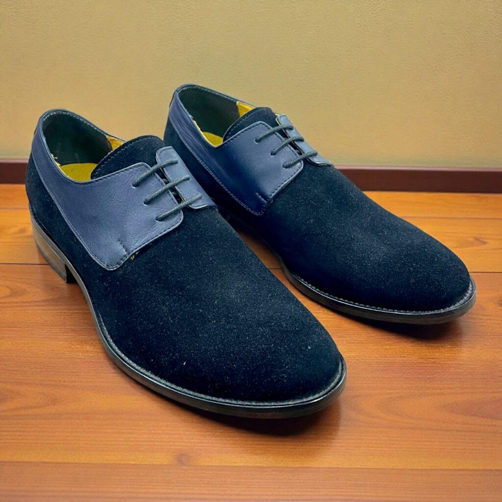 ZAPATO DERBY AZUL GAMUZA TALLA 39