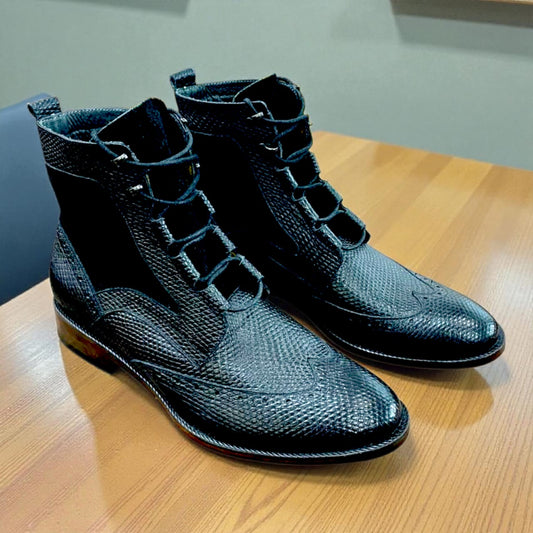 BOTÍN DERBY ESTERILLADO CON GAMUZA NEGRO TALLA 41