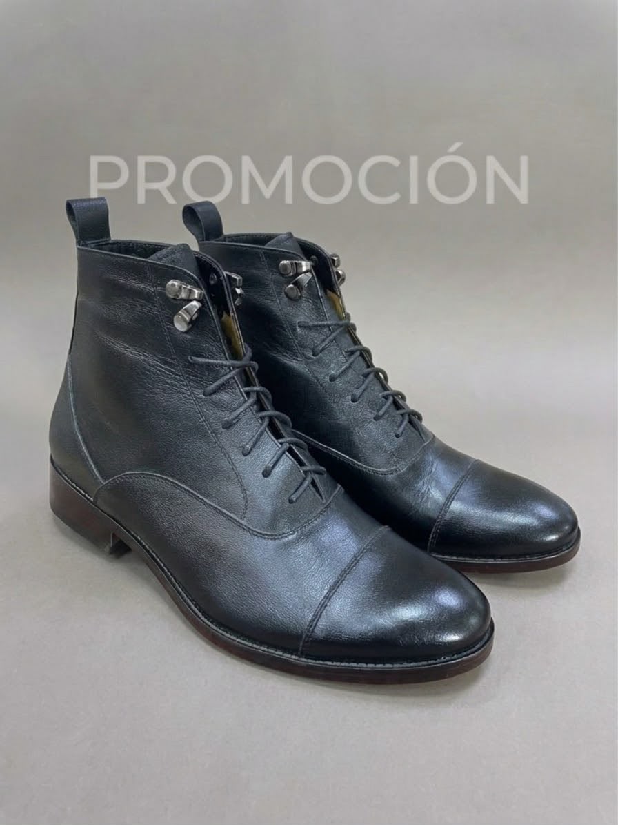 BOTIN ESCOCES FULL LEATHER NEGRO