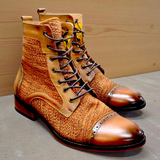 BOTÍN JACKBOOT MIEL LADRILLO CON TEXTIL TALLA 41