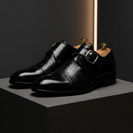 Single Monkstrap Total Black – Croco Premium/ Precio de lanzamiento