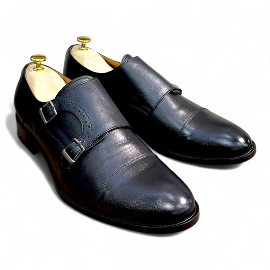 DOBLE MONKSTRAP NEGRO PUNTERA