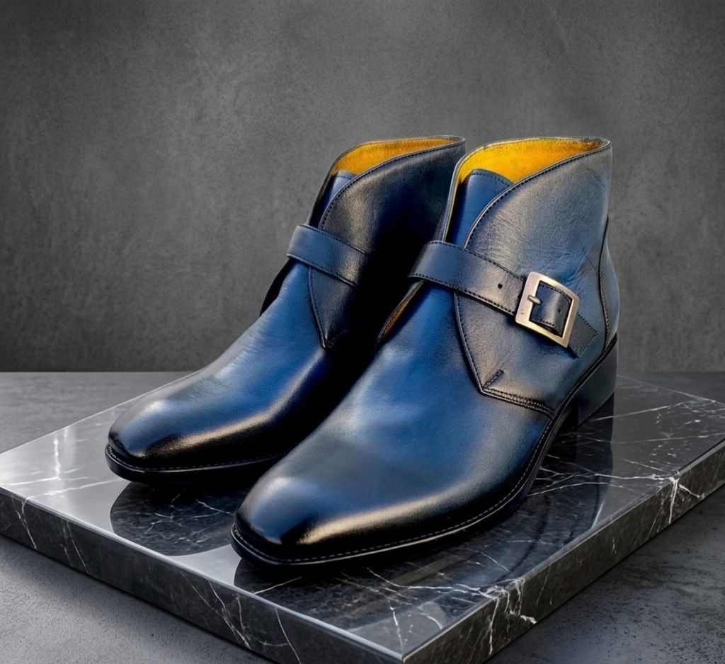 BOTIN SINGLE MONKSTRAP AZUL MARMOL