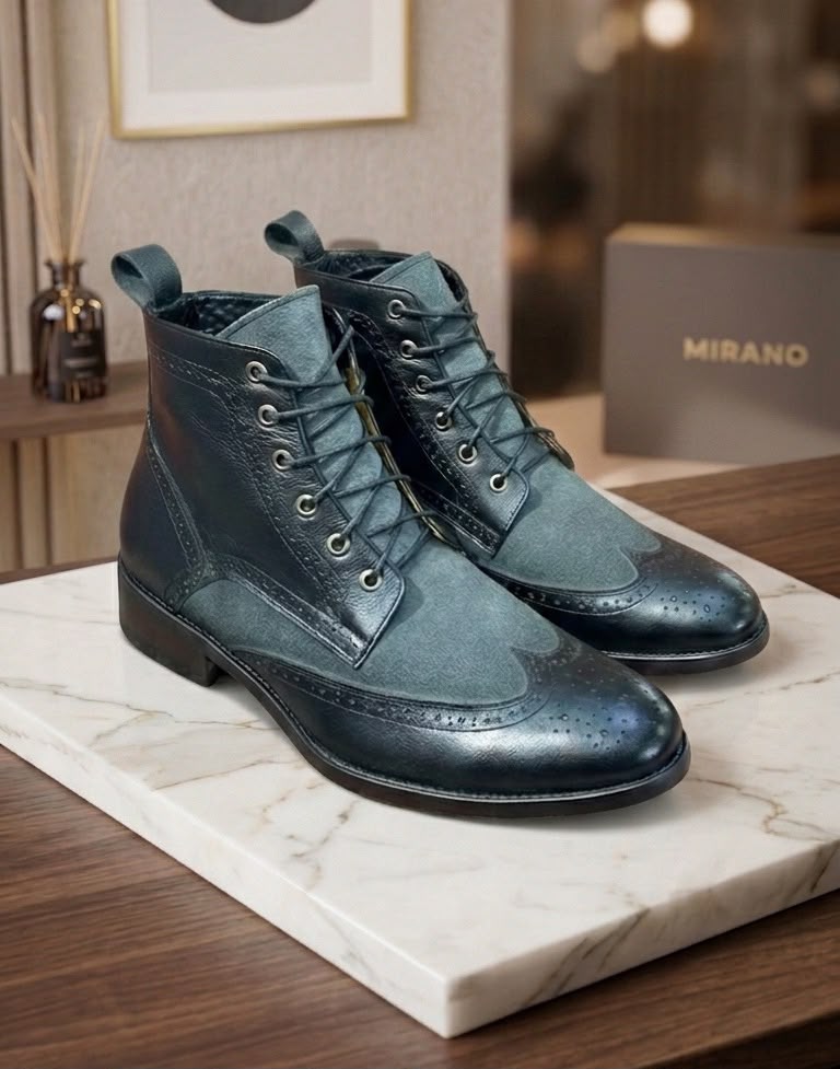 CHUKKA BOOTS NEGRO GAMUZA GRIS