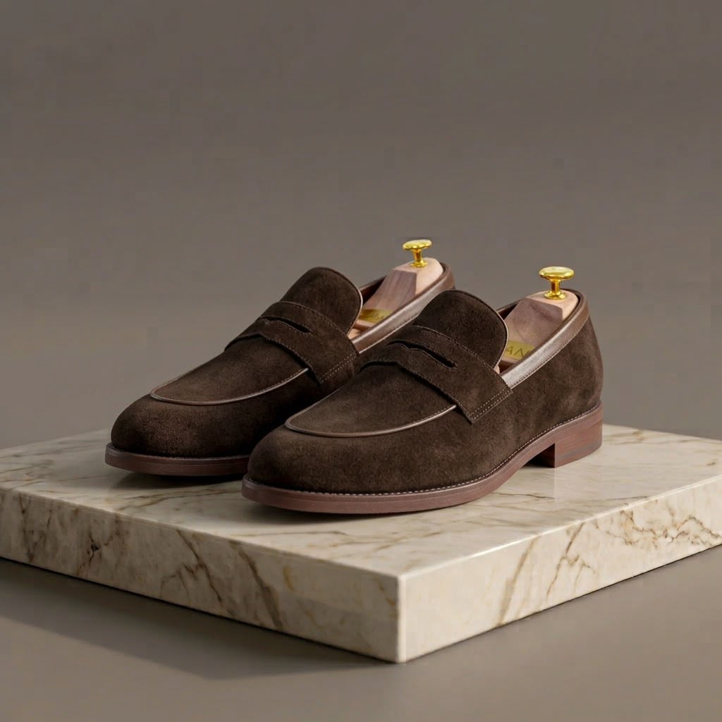 MOCASIN GAMUZA CAFE TACO BAJO