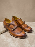DOBLE MONKSTRAP FULL BROGUE MIEL