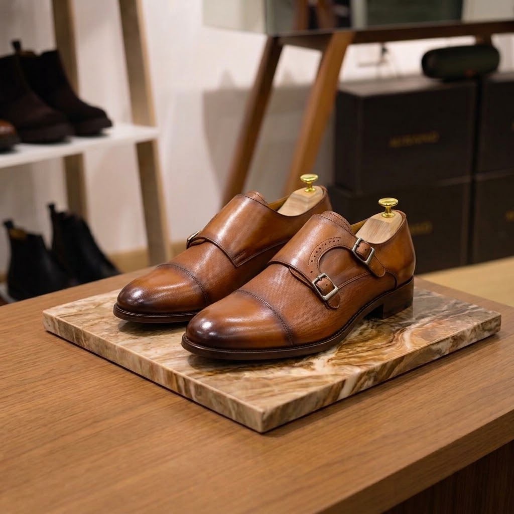 DOBLE MONKSTRAP ESTERILLADO MIEL