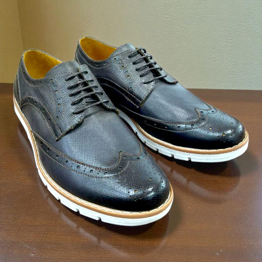 ZAPATO ALLAN POE ESTERILLADO CAFÉ TALLA 40