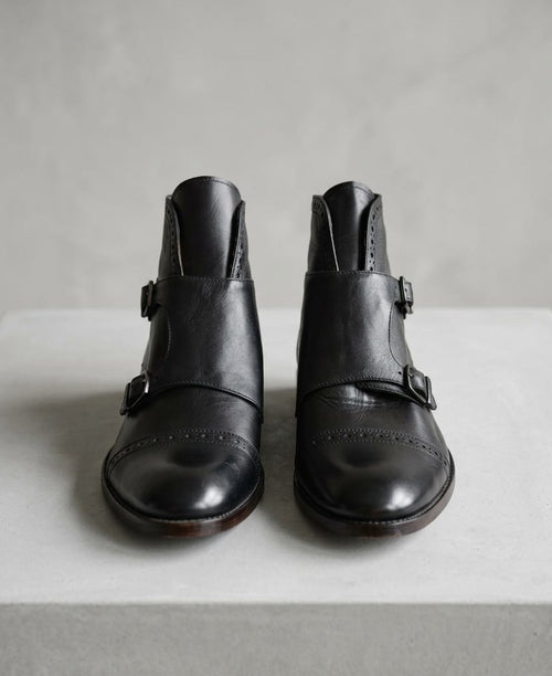 BOTÍN DOUBLE MONKSTRAP COLOR NEGRO