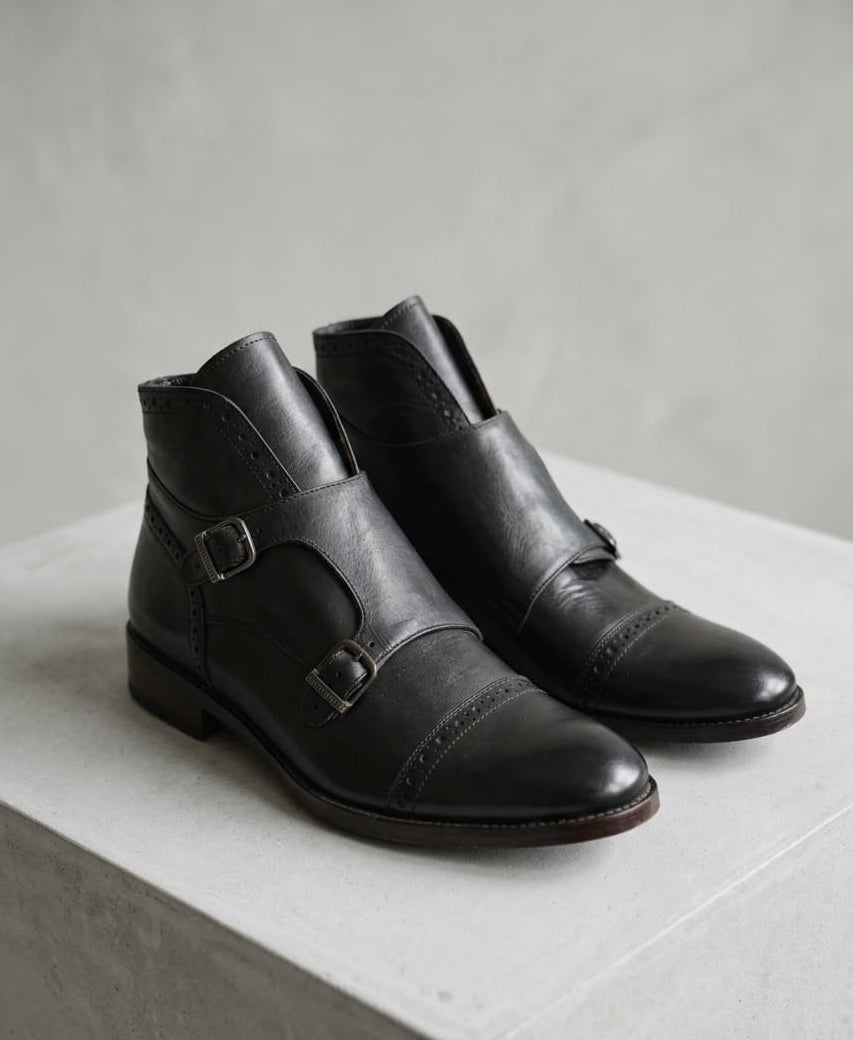 BOTÍN DOUBLE MONKSTRAP COLOR NEGRO
