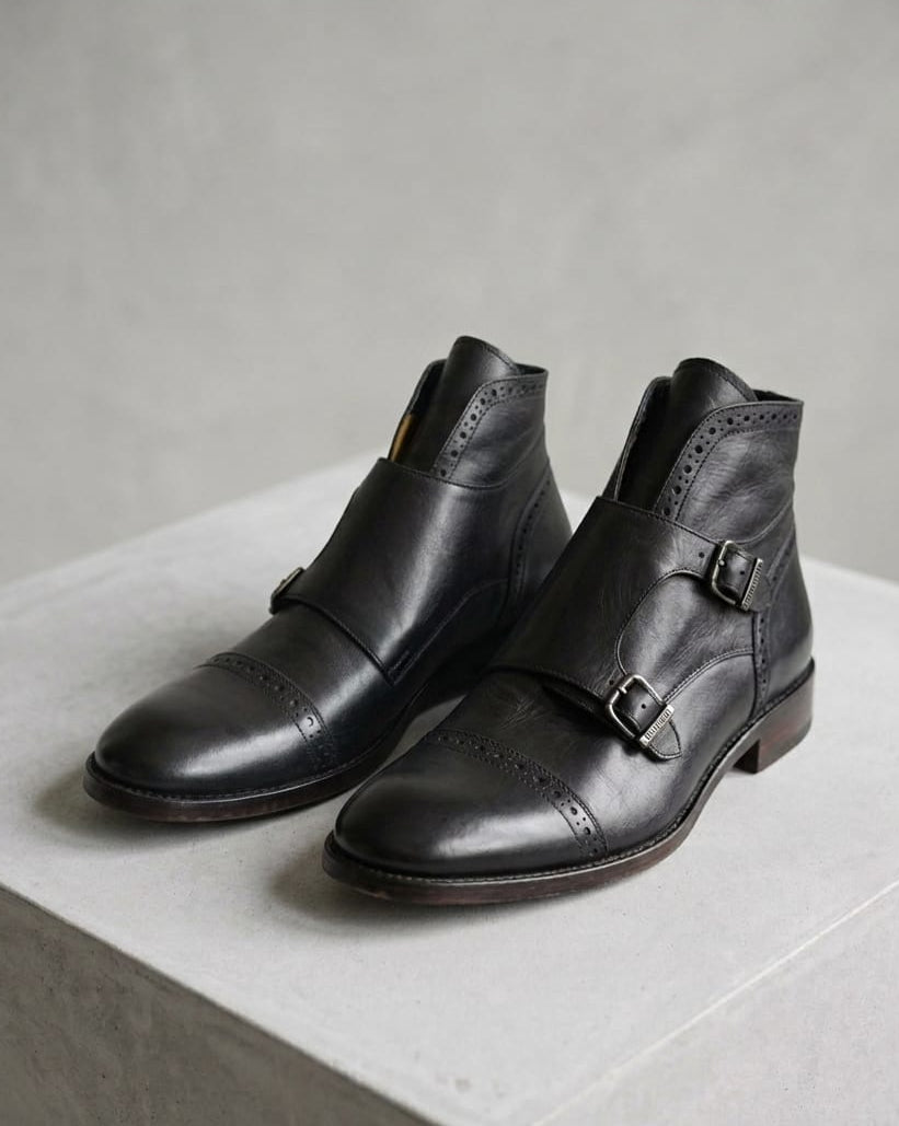 BOTÍN DOUBLE MONKSTRAP COLOR NEGRO