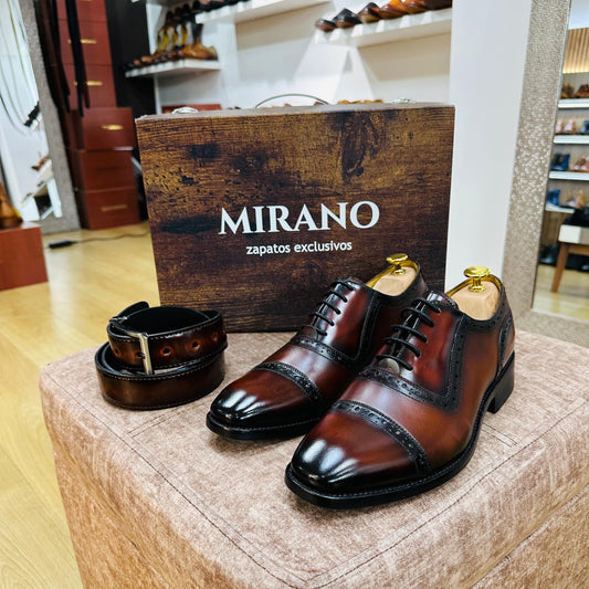 OXFORD VASCO MARIANO + CINTURON + KIT DE LIMPIEZA + CAJA PREMIUM